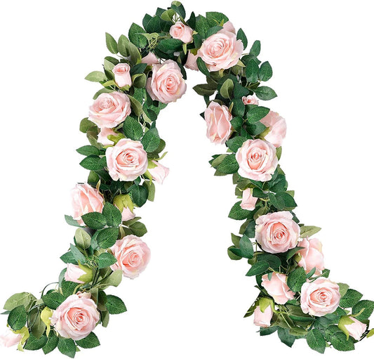 Home Collection Artificial Rose Vine Garland 7.5 Ft – Hanging Silk Rose Ivy
