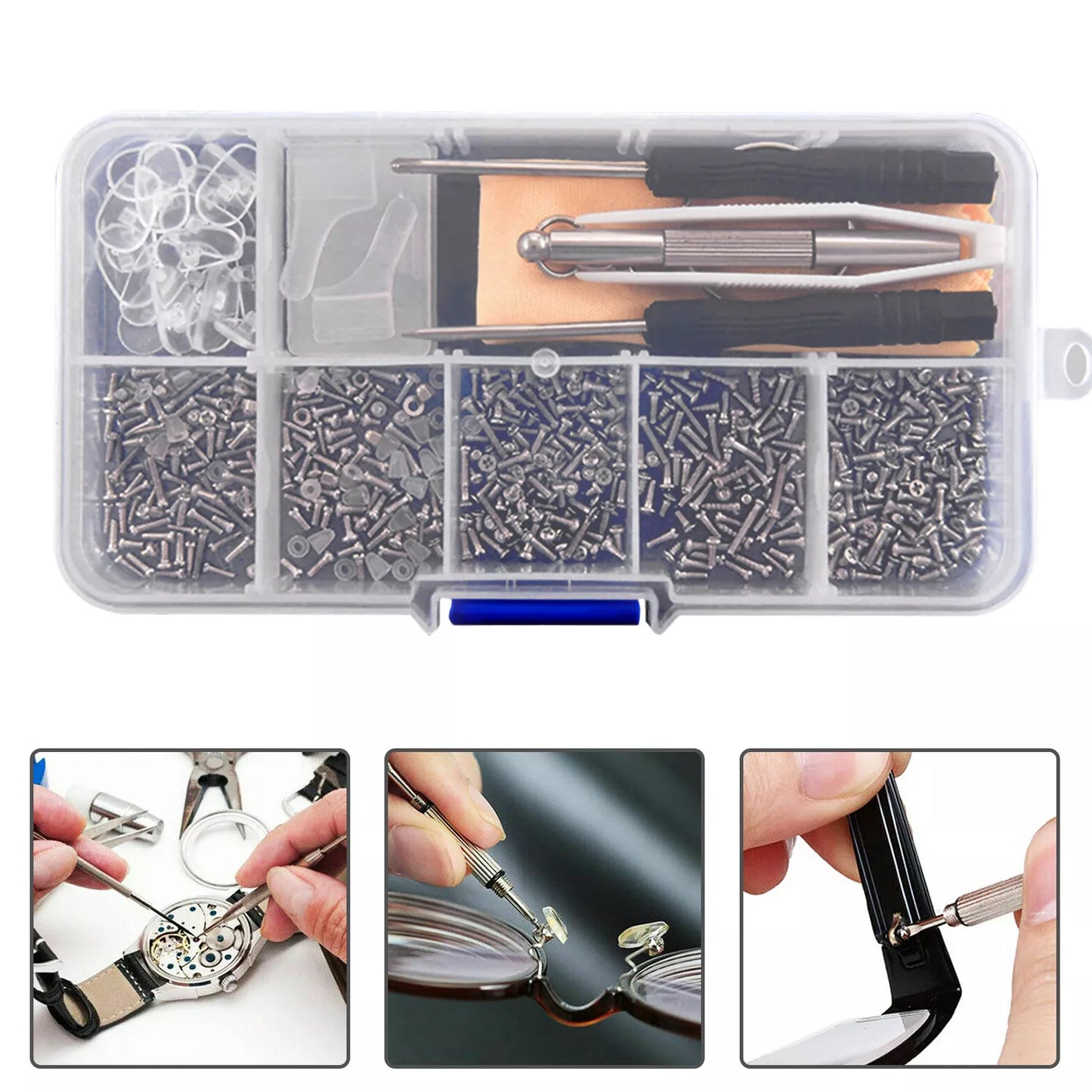Eyeglass and Sunglasses Screw Nut Nose Pad Optical Repair Tool Kit