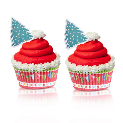 50 Pack Cupcake Muffin Liners with 50 Gingerbread Man Toppers