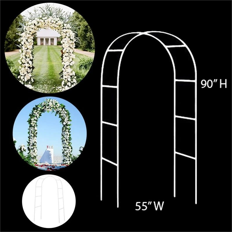 Home Collection 90" x 55" Metal Wedding Arch – Decorative Backdrop Frame