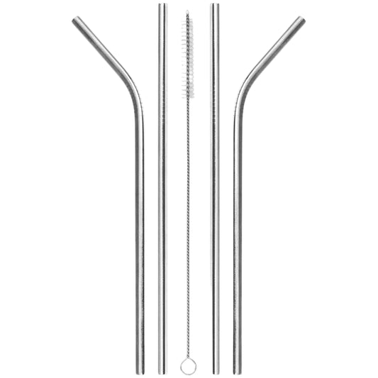 8 Pack Reusable Stainless Steel Metal Drinking Straws