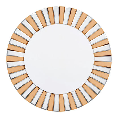 Modern Glam Sunburst Round Wall Mirror
