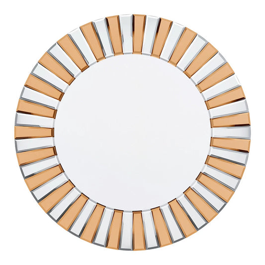 Modern Glam Sunburst Round Wall Mirror