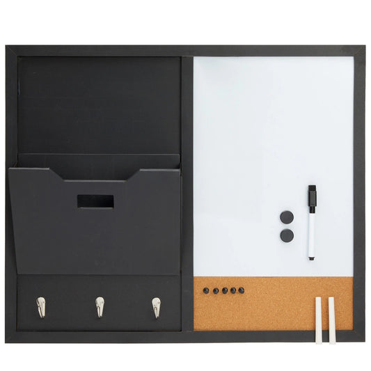 Magnetic Message Board Wall Organizer with Hooks