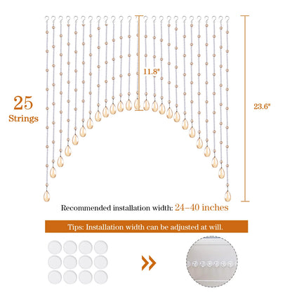 25-String Crystal Hanging Glass Door Beads