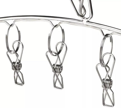 3-Pack Stainless Steel Laundry Drying Racks with 10 Clips