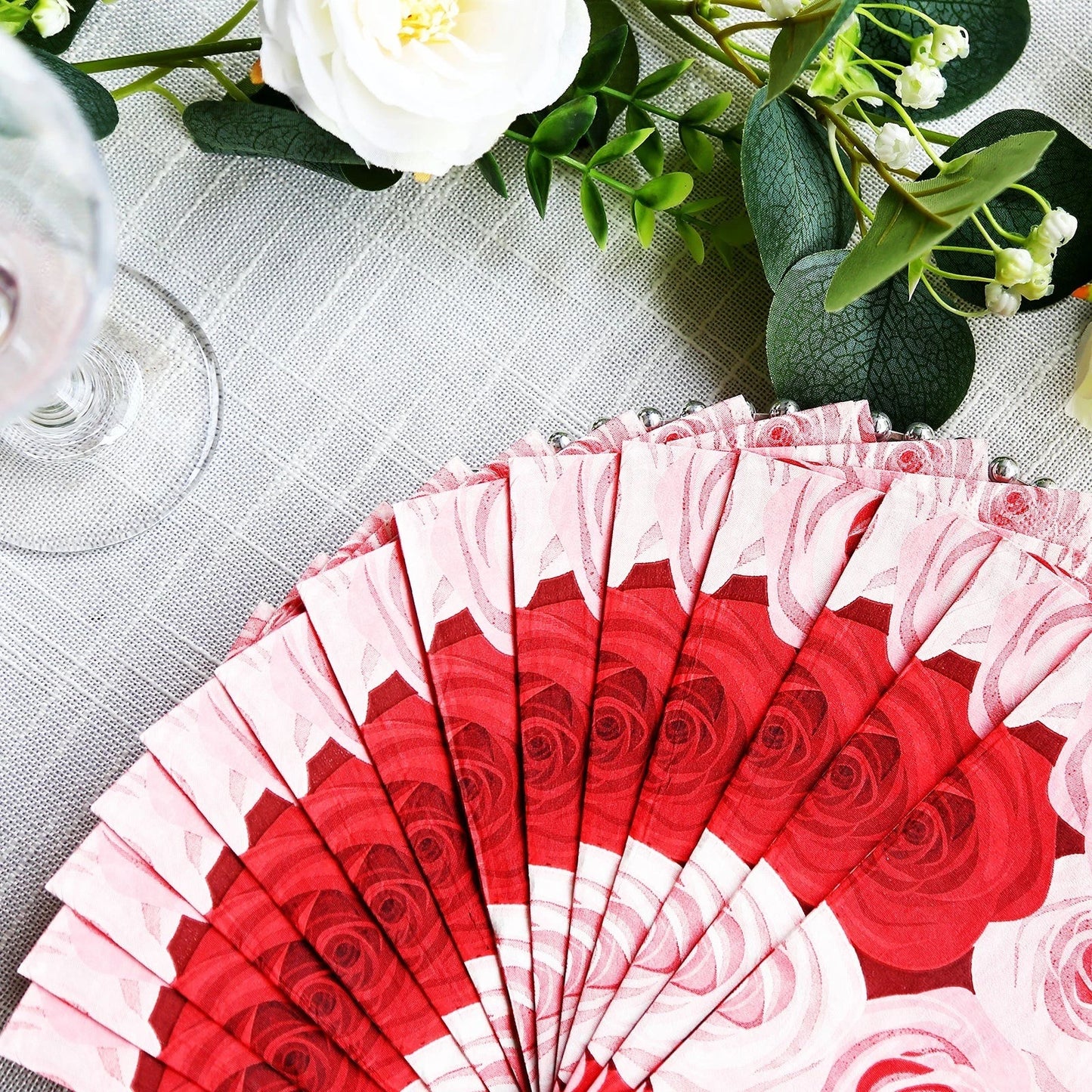 Home Collection 50-Pack Rose Print Paper Disposable Dinner Napkins