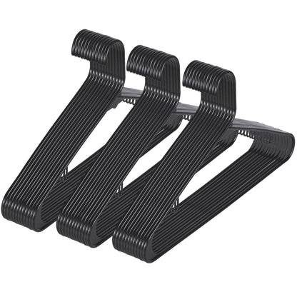 Home Collection 100 Pack Black Plastic Clothes Hangers