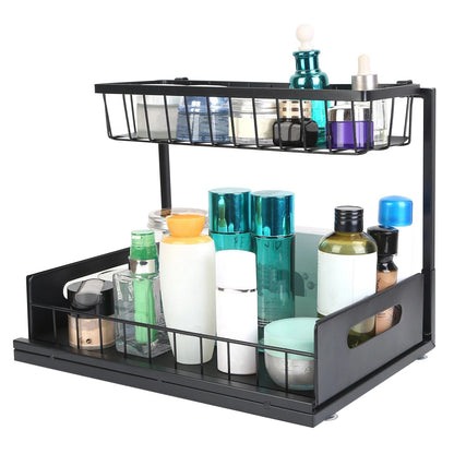 Home Collection 2-Tier Under Sink Organizer Sliding Drawer