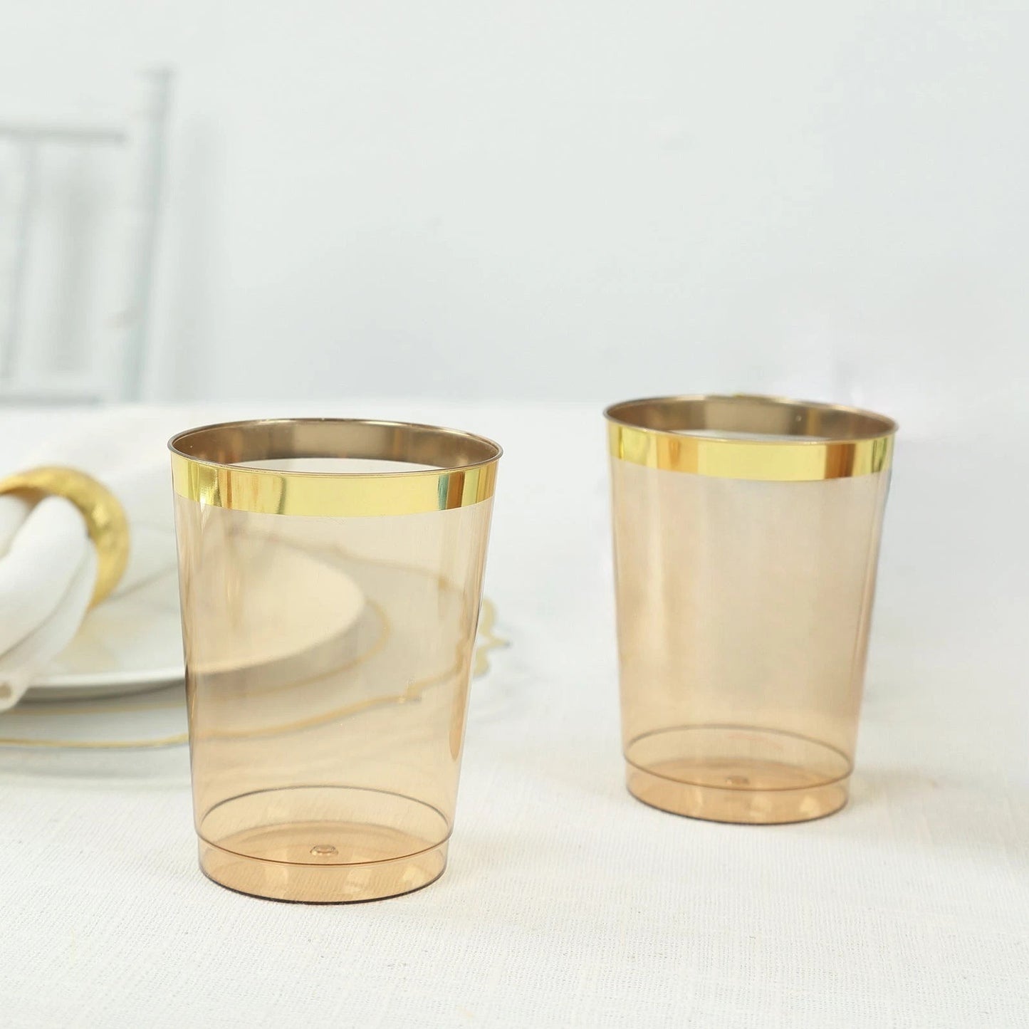 Home Collection 25-Pack Crystal Amber Gold Plastic Cups 10 oz