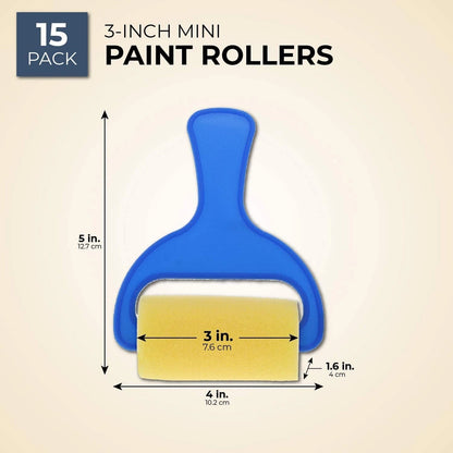 15-Pack Foam Brayer Paint Rollers