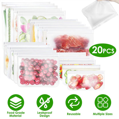 Home Collection 20-Pack Reusable Food Storage Bags