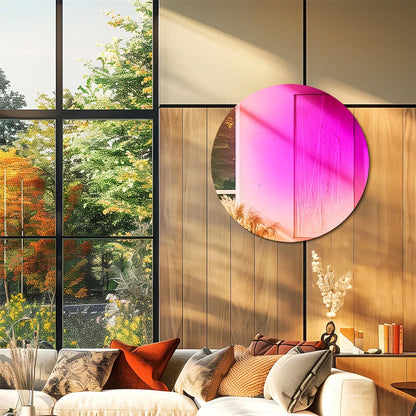 Round Wall Mirror with Iridescent Effect