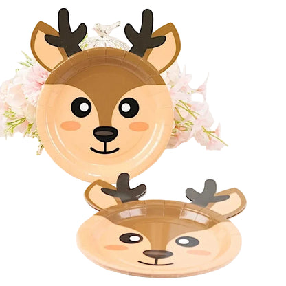 Home Collection Pack of 25 Assorted Round Animal Print Paper Plates 7 Inch
