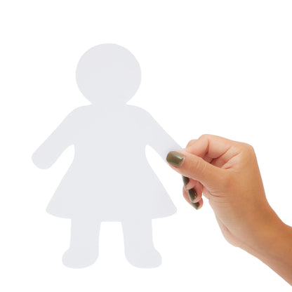 Pack of 48 Blank Kid-Shaped Paper Cutouts