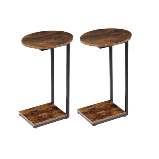 2PCS C-Shaped End Tables – 25.7” Small Side Tables