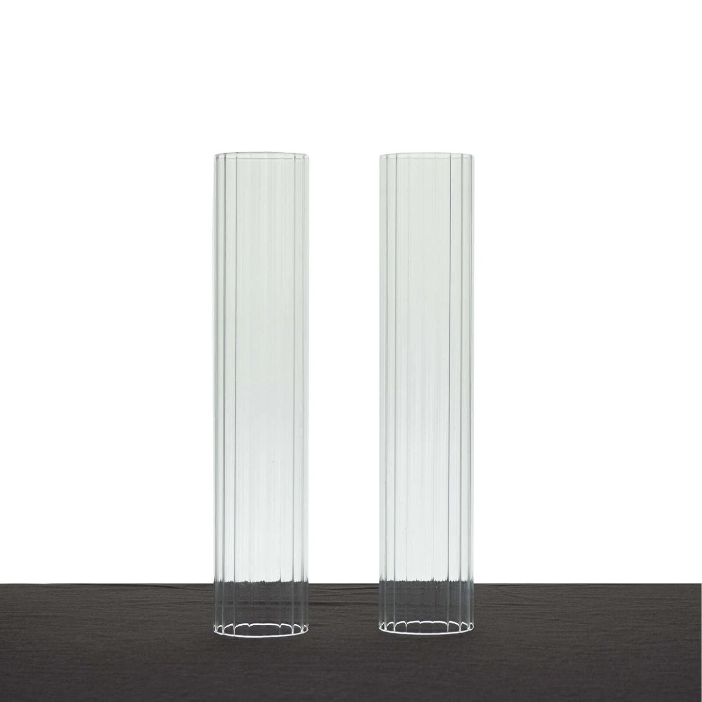 2-Pack Clear Ribbed Glass Candle Shades – Pillar & Candelabra