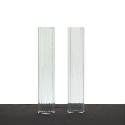 2-Pack Clear Ribbed Glass Candle Shades – Pillar & Candelabra