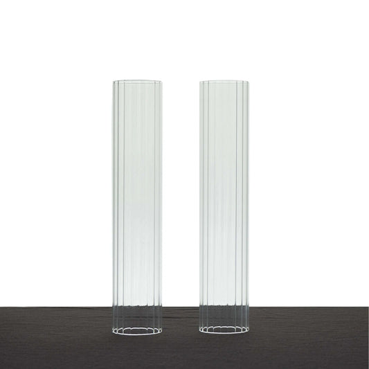 2-Pack Clear Ribbed Glass Candle Shades – Pillar & Candelabra