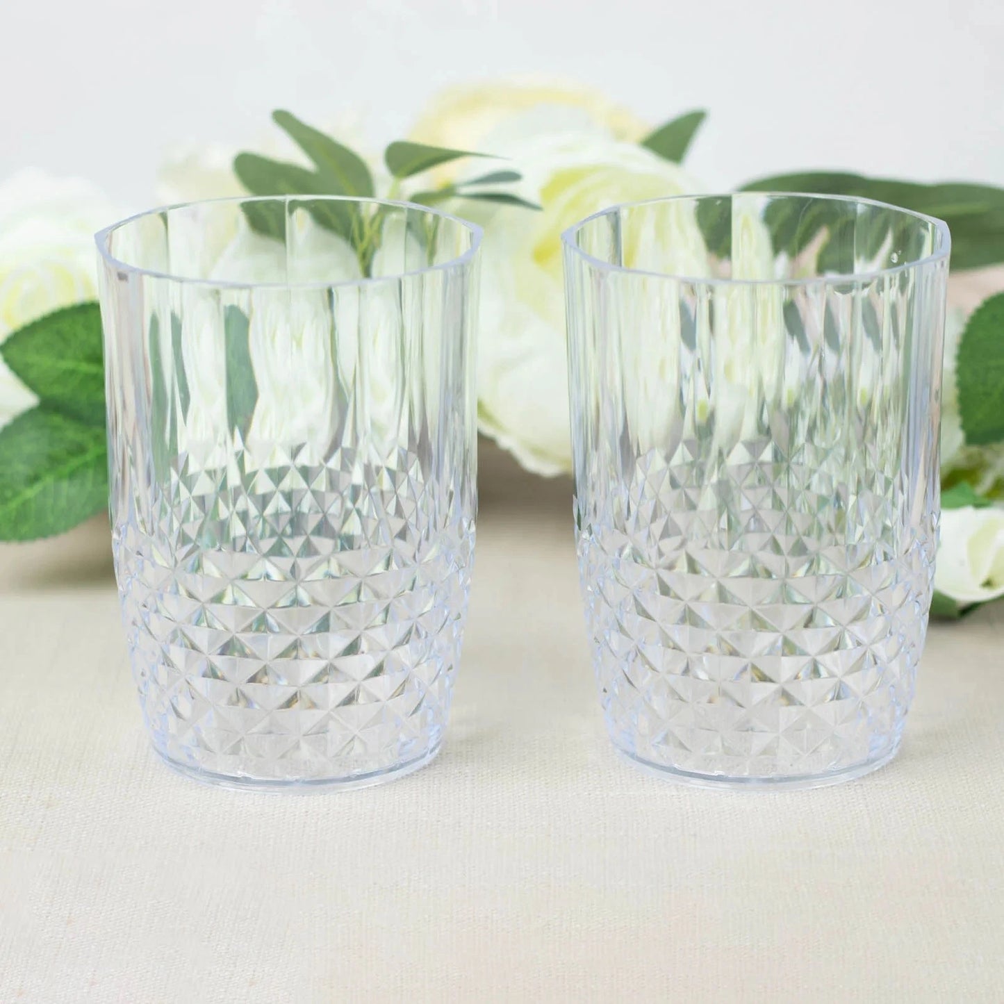6 Pack 16 oz Crystal Clear Plastic Drinking Glasses Disposable Party Cups
