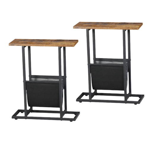 2-Piece Slim End Table Set with Magazine Holders