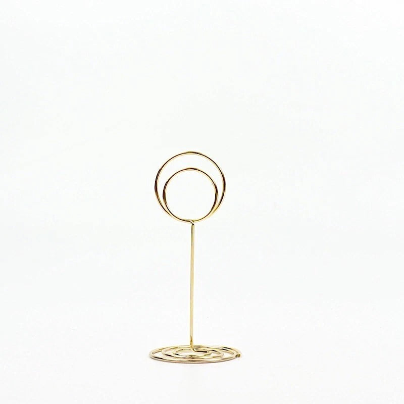 Home Collection 10-Pack Gold Metal 3.5” Circle Place Card & Table Number Sign Holders