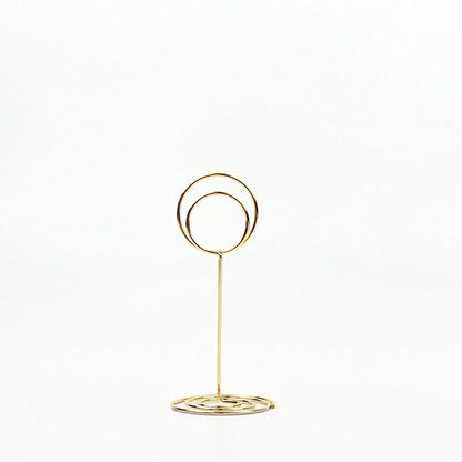 Home Collection 10-Pack Gold Metal 3.5” Circle Place Card & Table Number Sign Holders
