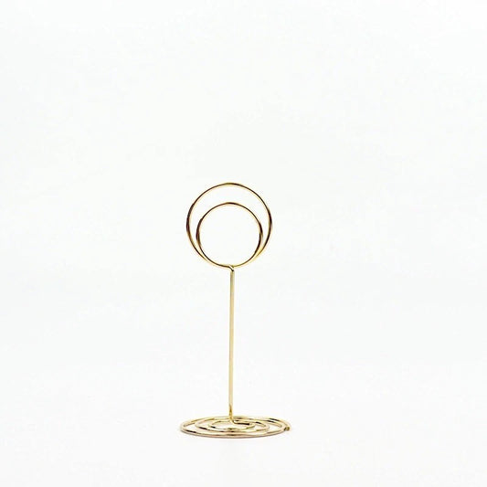 Home Collection 10-Pack Gold Metal 3.5” Circle Place Card & Table Number Sign Holders