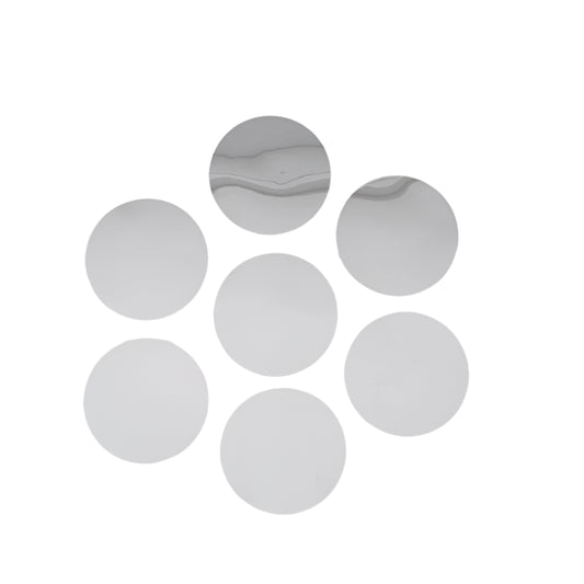 12 Silver 10" Round Acrylic Mirror Wall Decals