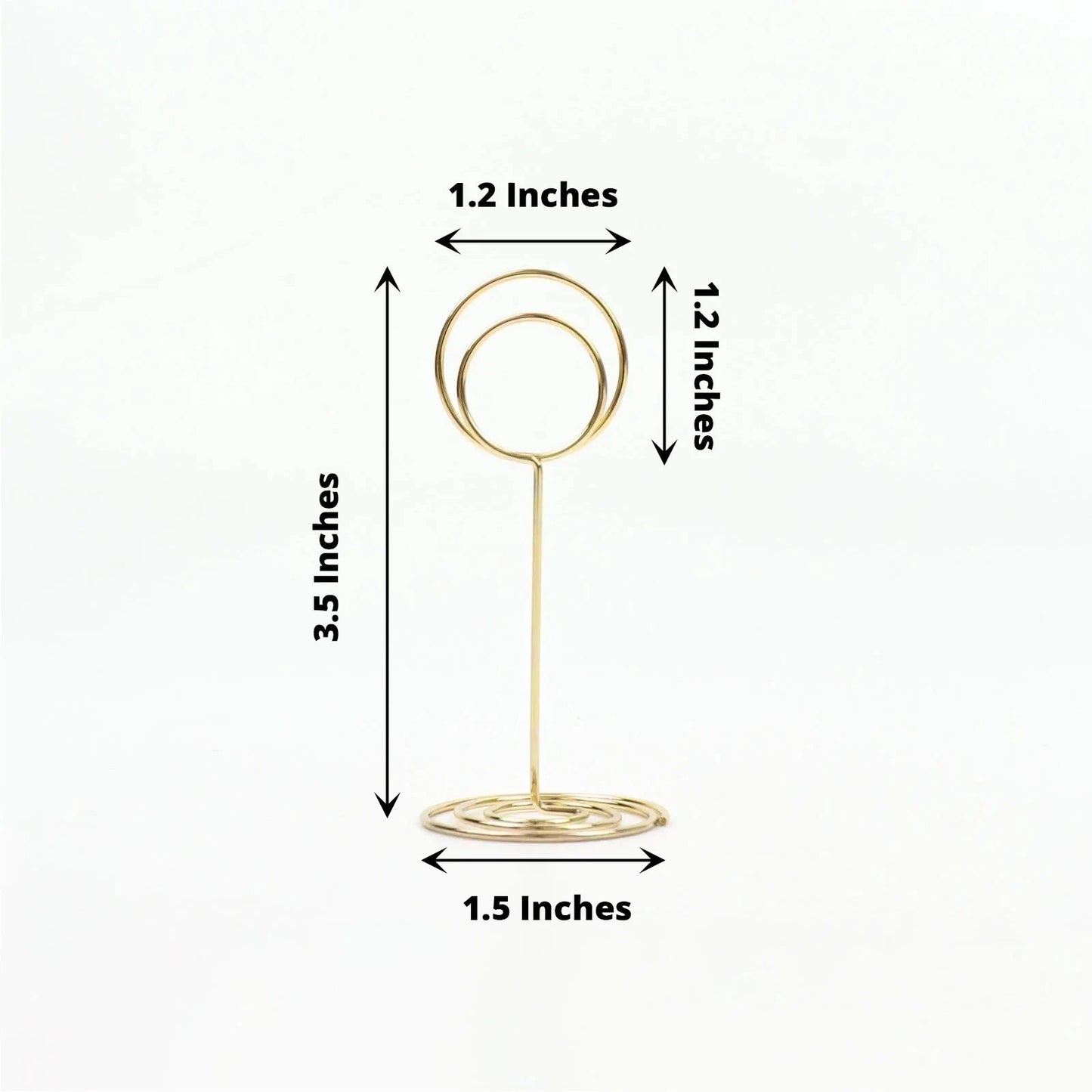 Home Collection 10-Pack Gold Metal 3.5” Circle Place Card & Table Number Sign Holders