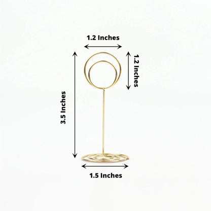 Home Collection 10-Pack Gold Metal 3.5” Circle Place Card & Table Number Sign Holders