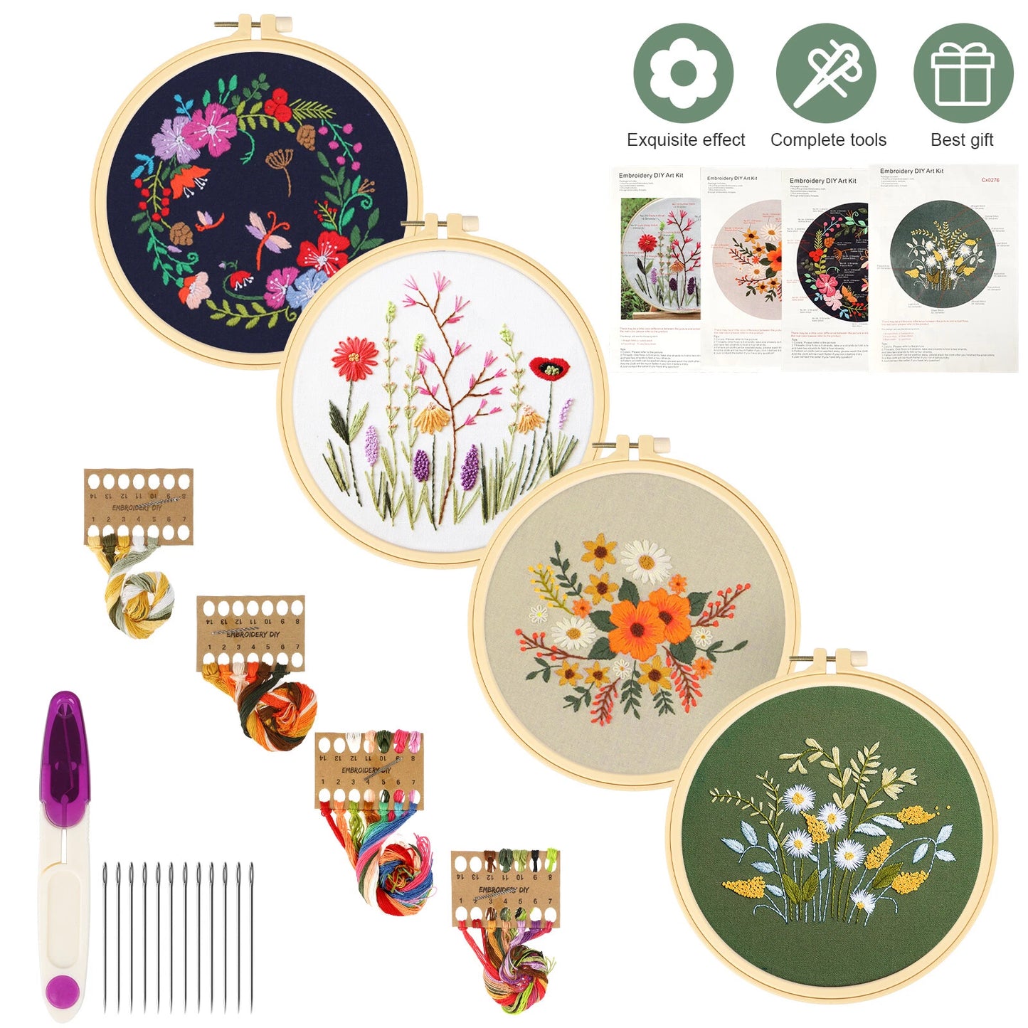 4-Piece Embroidery Starter Kit for Beginners