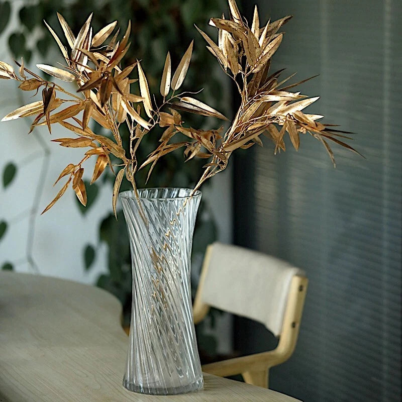 Home Collection 2PCS 33" Gold Artificial Bamboo Leaves Stems