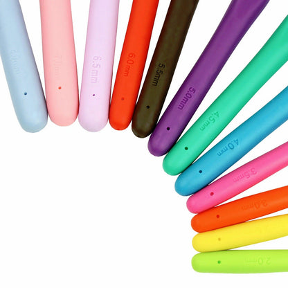 Home Collection 12Pcs Soft Handle Crochet Hooks Set