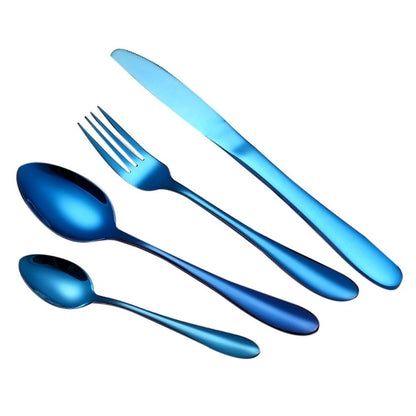 8-Piece Blue Stainless Steel Flatware Set