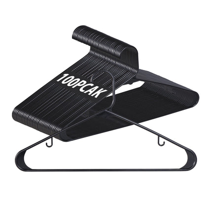 Home Collection 100 Pack Black Plastic Clothes Hangers