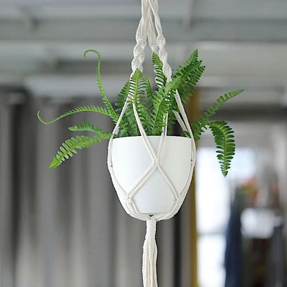 Home Collection 2-Pack Ivory Macrame Cotton Plant Hangers Decorative
