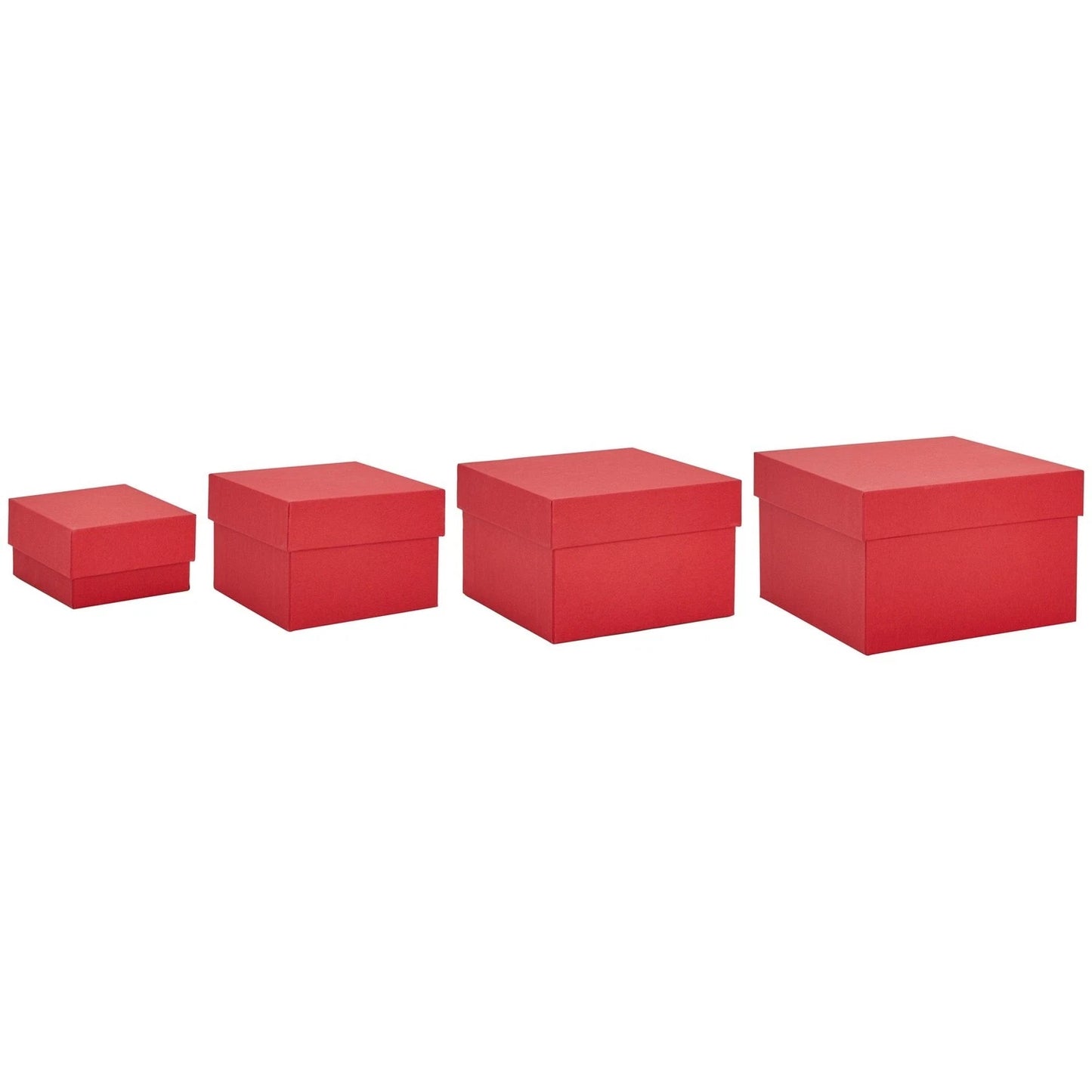 4-Pack Red Square Nesting Gift Boxes with Lids