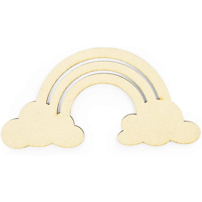 24-Pack Unfinished Wood Rainbow Cloud Cutouts for Crafts and Decor
