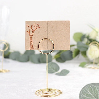 Home Collection 10-Pack Gold Metal 3.5” Circle Place Card & Table Number Sign Holders