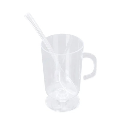 24-Pack 2 oz Clear Disposable Plastic Dessert Cups with Handles & Spoons