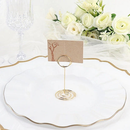 Home Collection 10-Pack Gold Metal 3.5” Circle Place Card & Table Number Sign Holders
