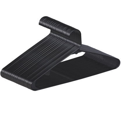 Home Collection 100 Pack Black Plastic Clothes Hangers