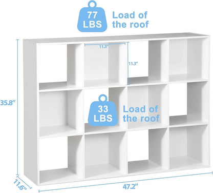 Home Collection 12 Cube Storage Organizer Bookshelf
