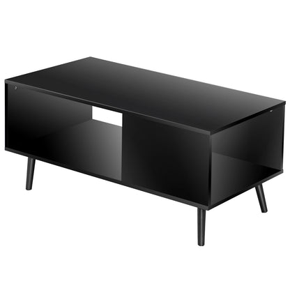 Industrial Coffee Table with Open Storage Shelf