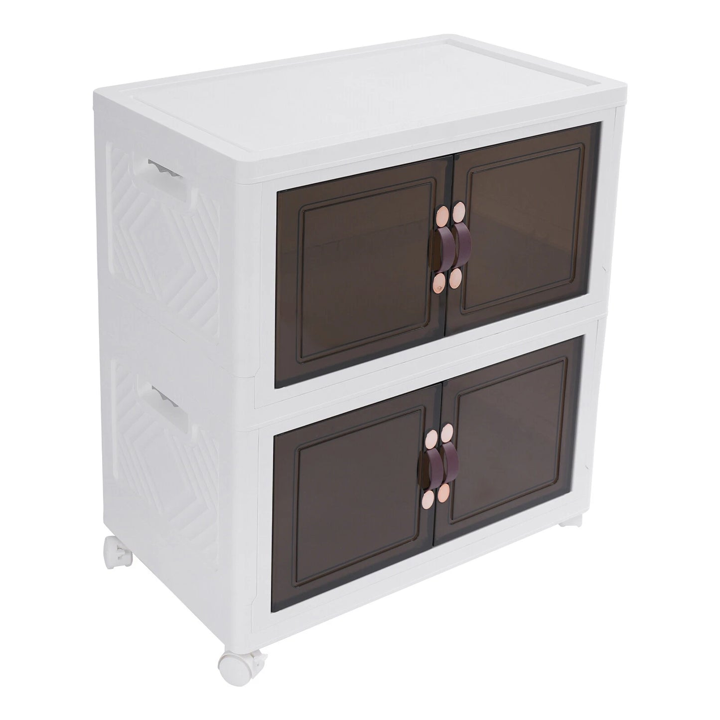 2-Tier Large Capacity Storage Cabinet with Wheels