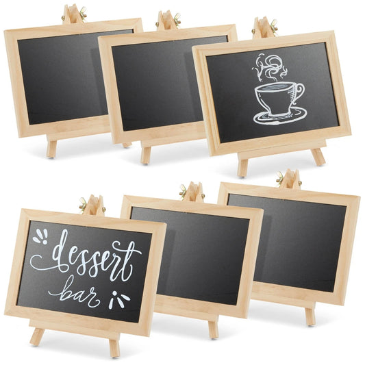 6-Pack Mini Chalkboard Signs with Easel Stand