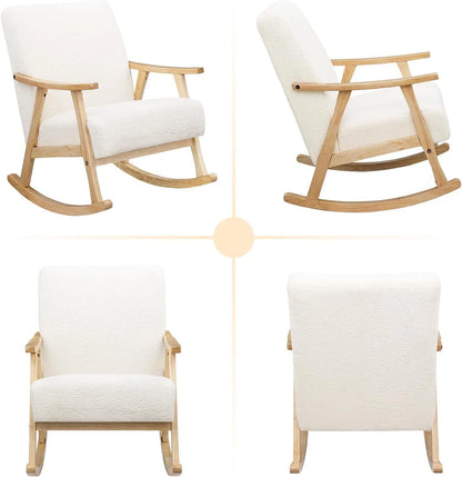 Modern Rocking Chair – Comfy Upholstered Single Sofa