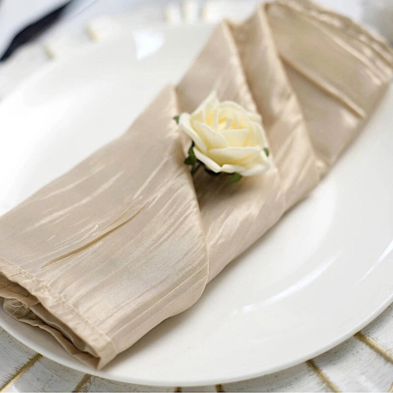Home Collection 5-Pack Crinkle Accordion Taffeta Dinner Table Napkins 20x20