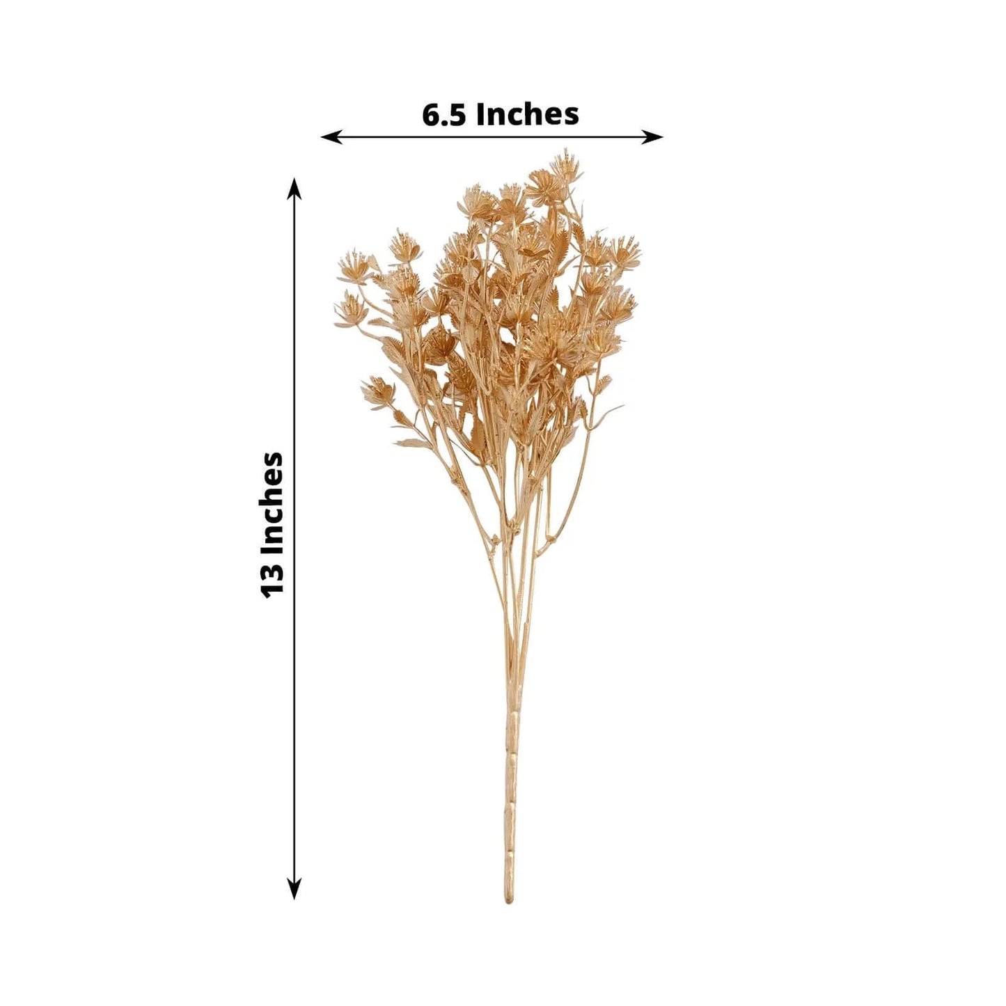 4-Pack Gold Metallic Artificial Baby’s Breath Bouquets – 13" Decorative Stems